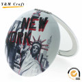 Customized Wholesale Round Small Pocket Cosmetic Mirror with New York Logo